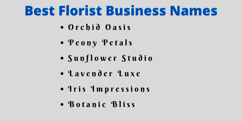 Florist Business Names