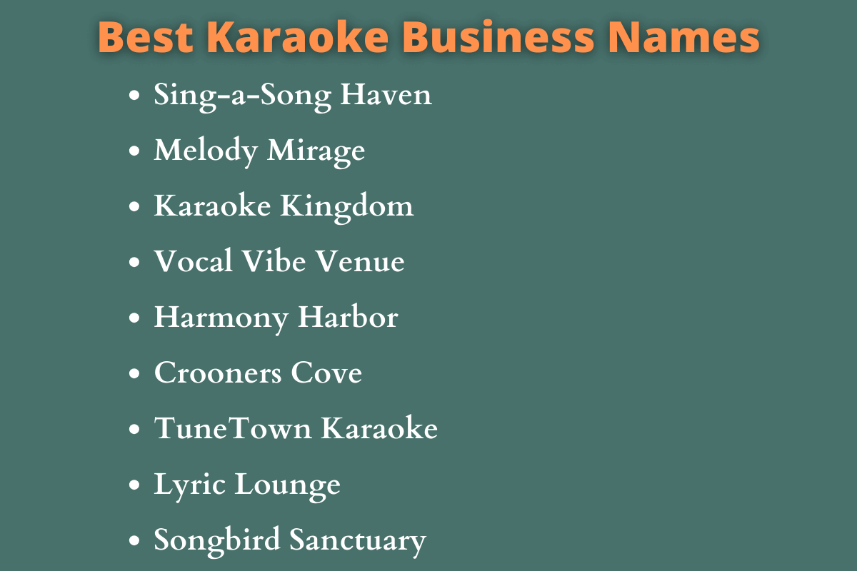 Karaoke Business Names