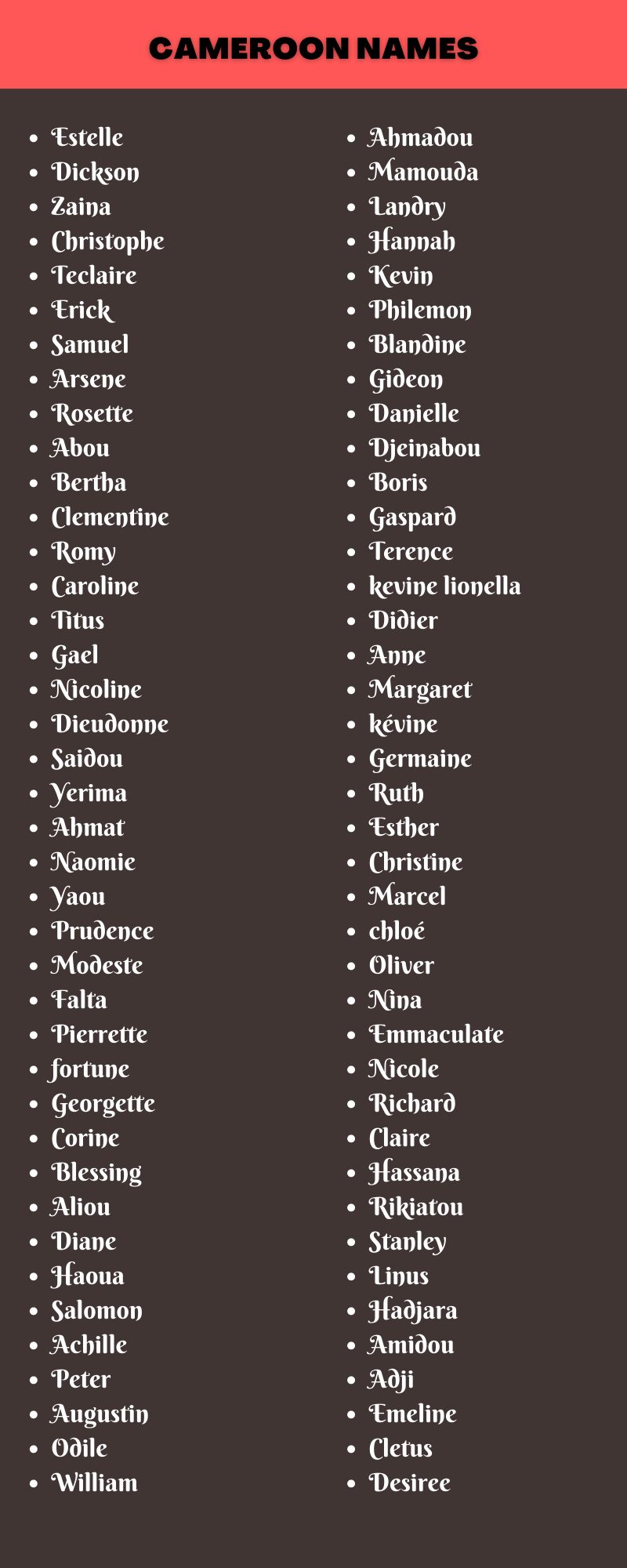 Cameroon Names