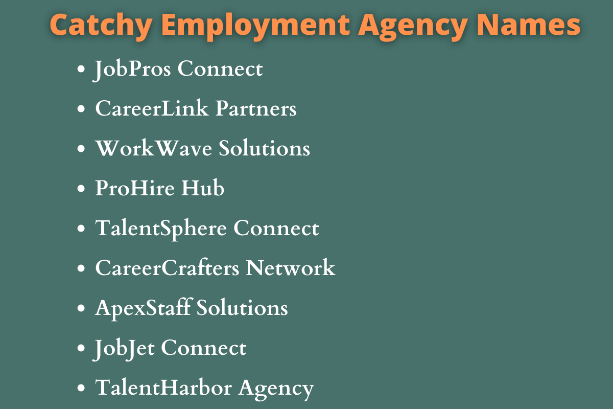 Employment Agency Names