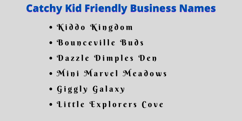 Kid Friendly Business Names