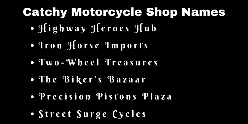Motorcycle Shop Names