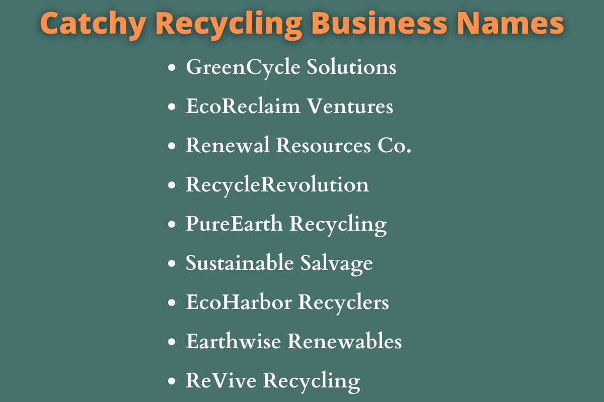 Recycling Business Names