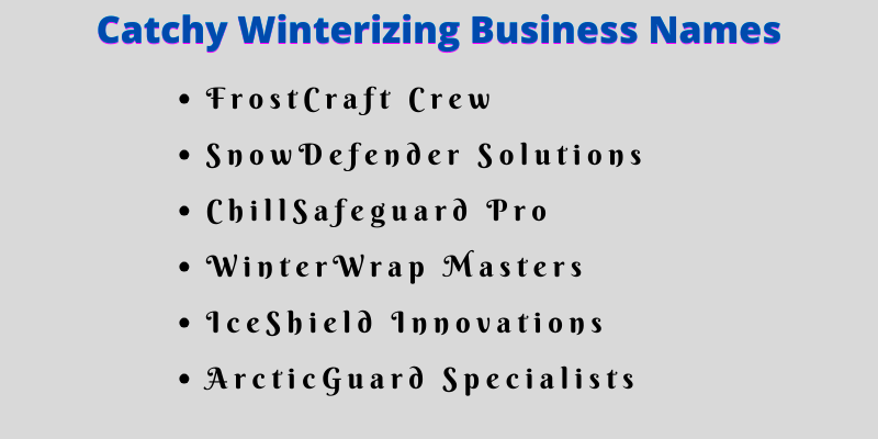 Winterizing Business Names