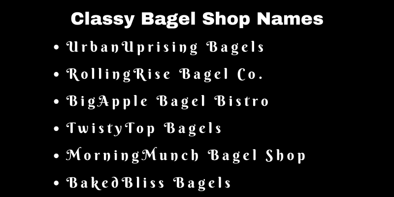Bagel Shop Names