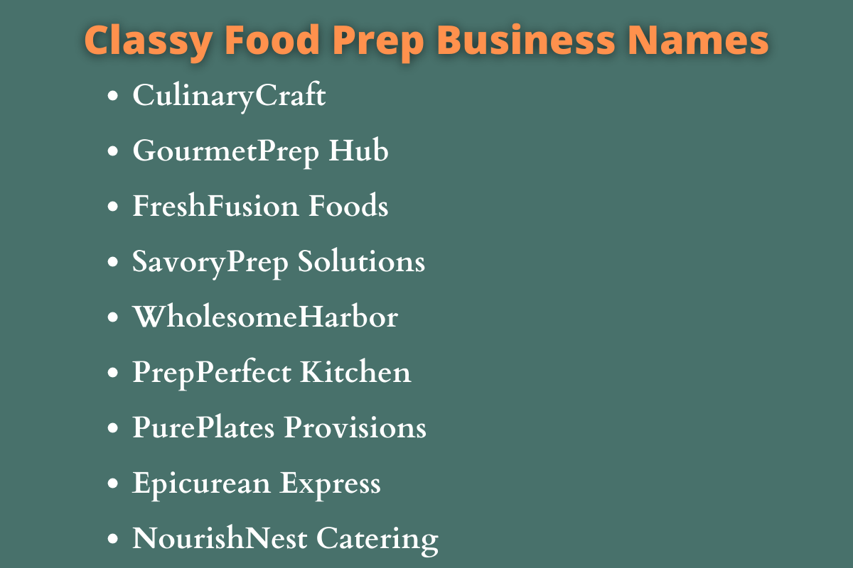 Food Prep Business Names