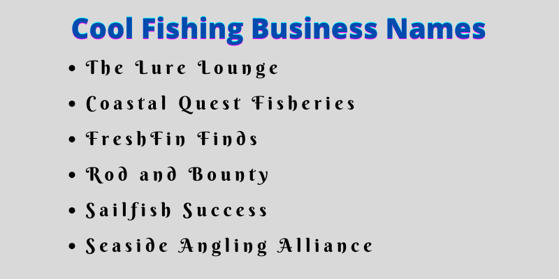 Fishing Business Names