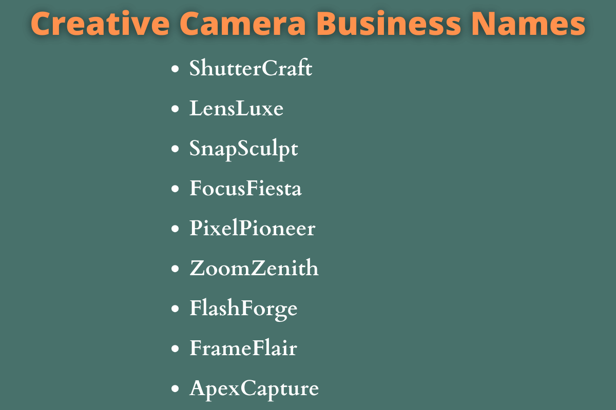 Camera Business Names
