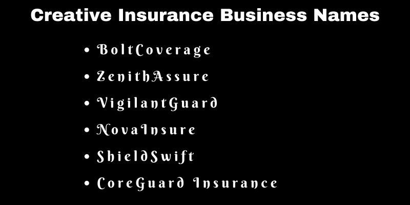 Insurance Business Names