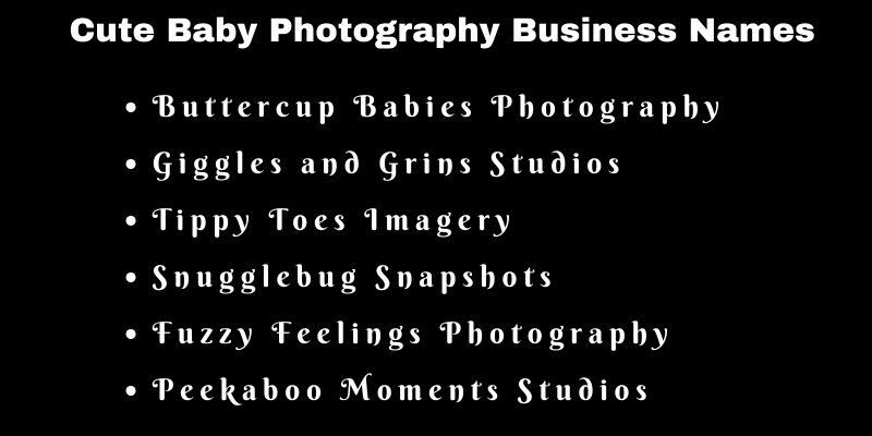 Baby Photography Business Names