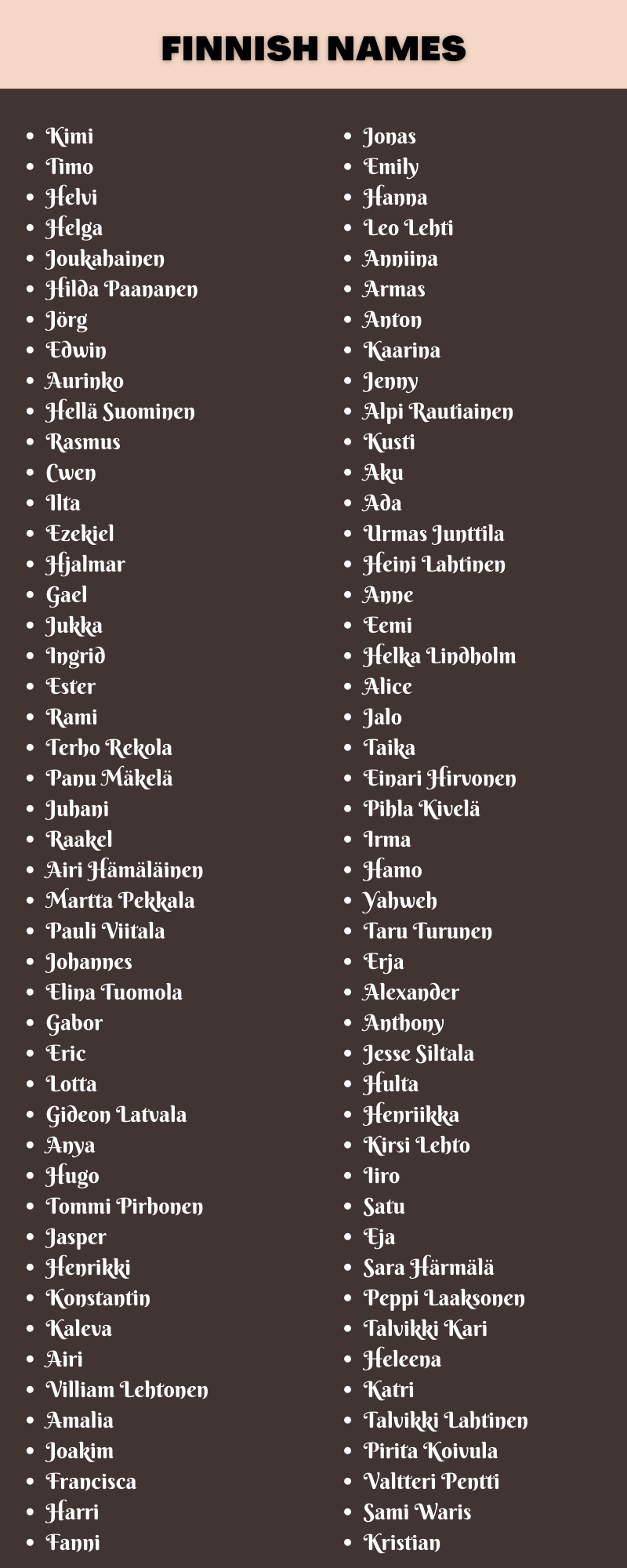 Finnish Names