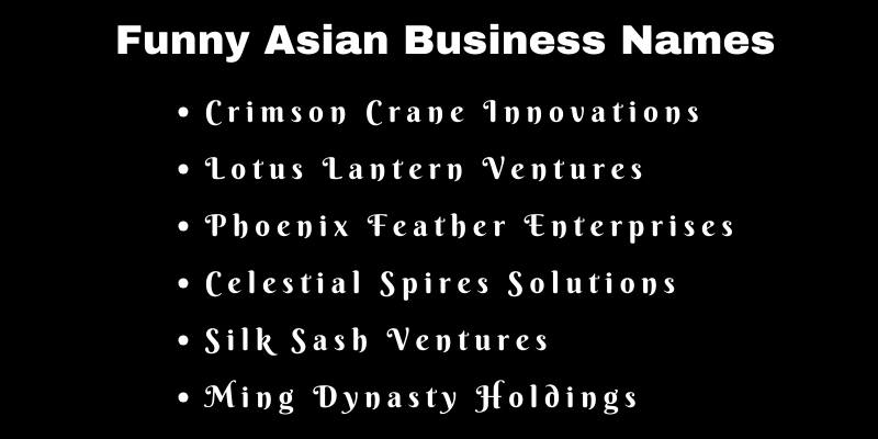 Asian Business Names