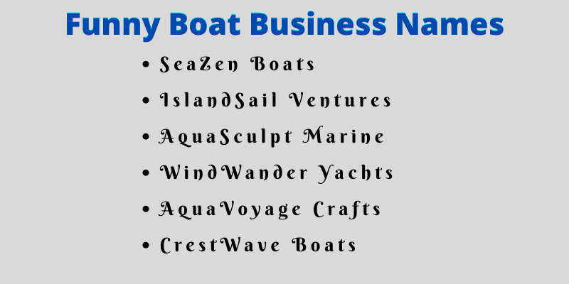 Boat Business Names