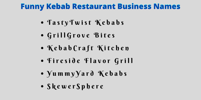 Kebab Restaurant Business Names