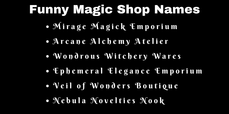 Magic Shop Names