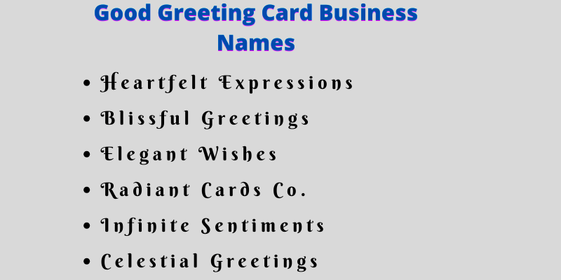 Good Greeting Card Business Names