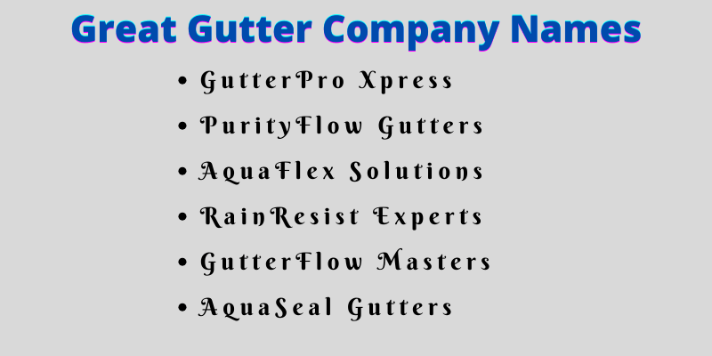 Gutter Company Names