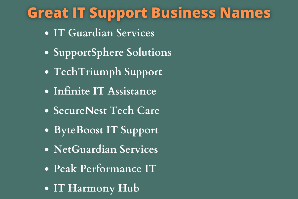 IT Support Business Names
