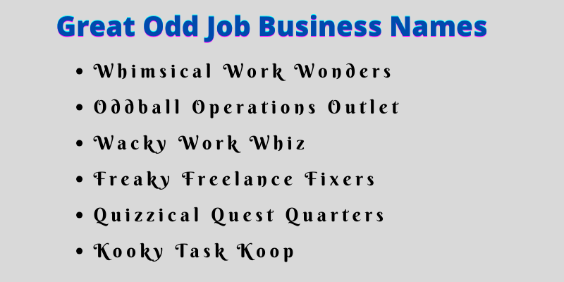 Odd Job Business Names