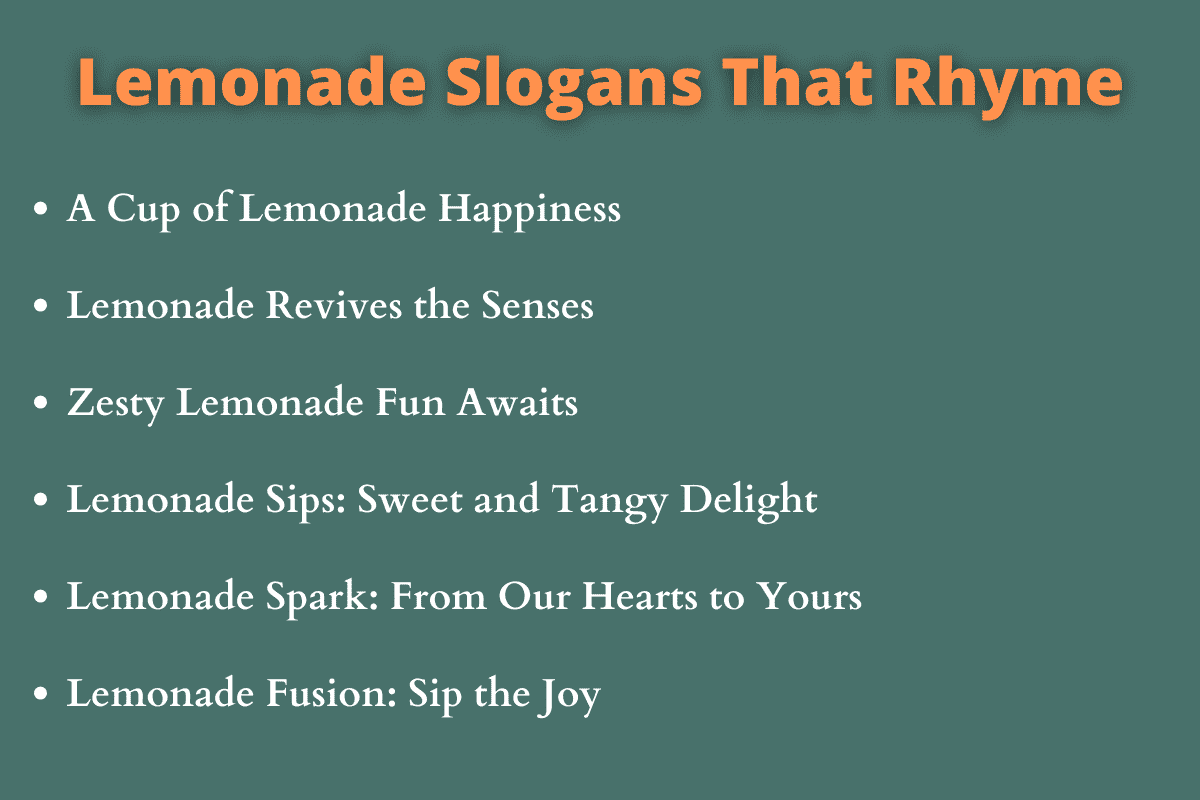 Lemonade Slogans That Rhyme