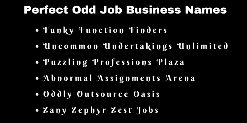 Odd Job Business Names