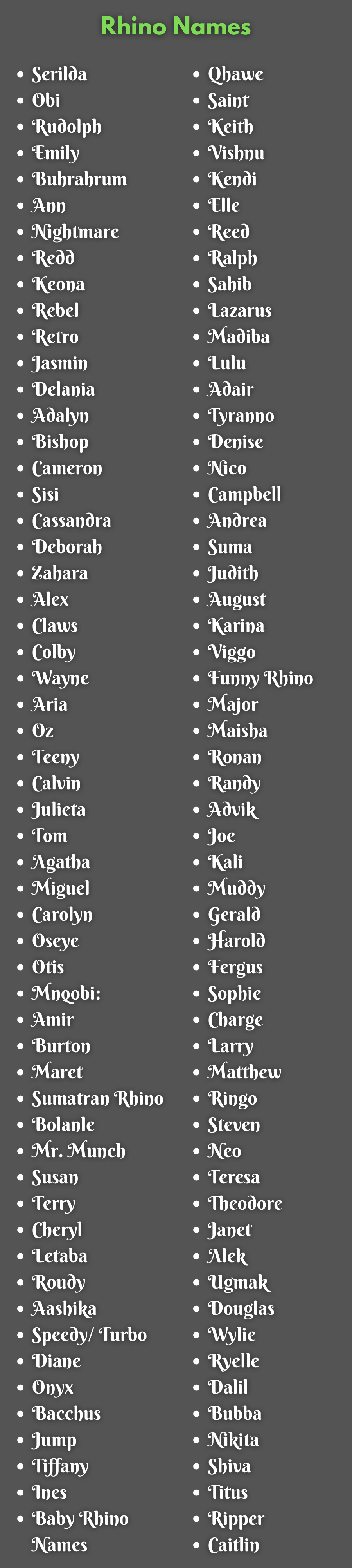 Rhino Names