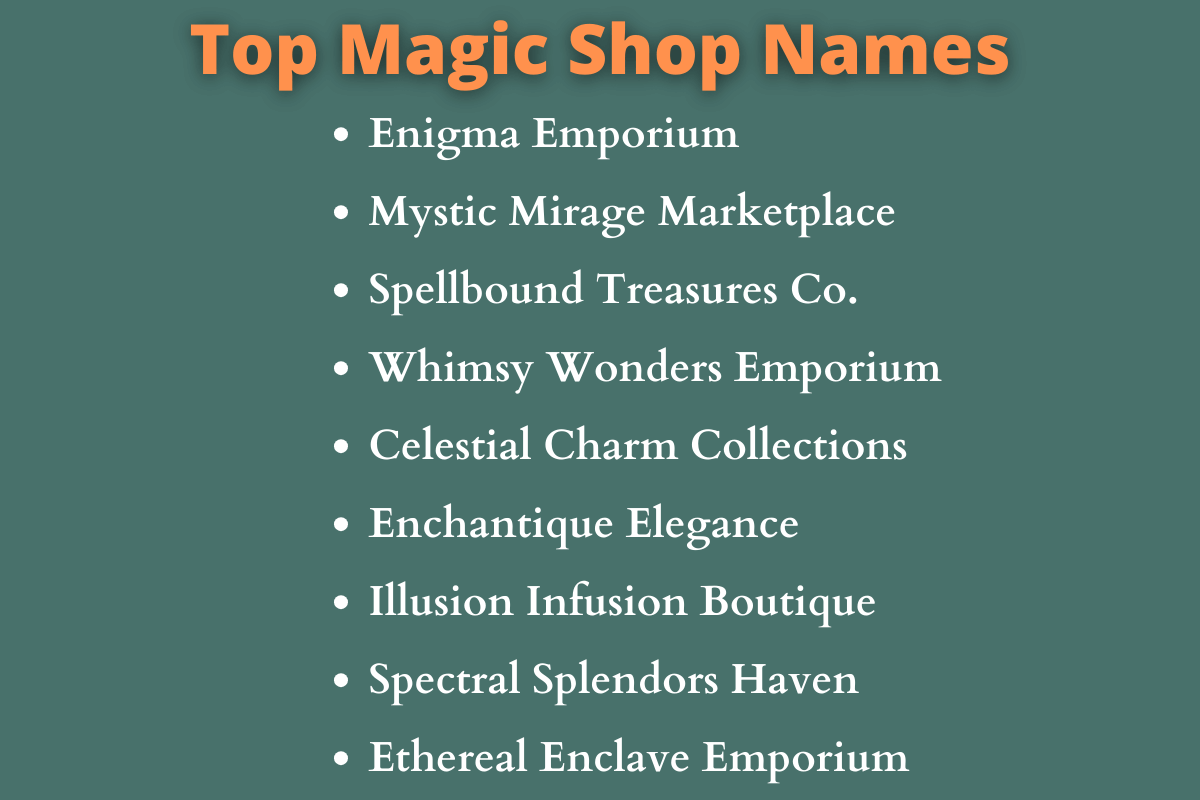 Magic Shop Names