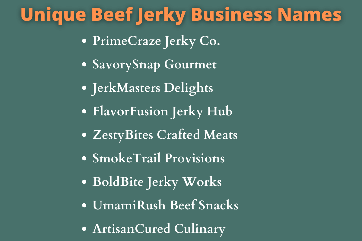 Beef Jerky Business Names