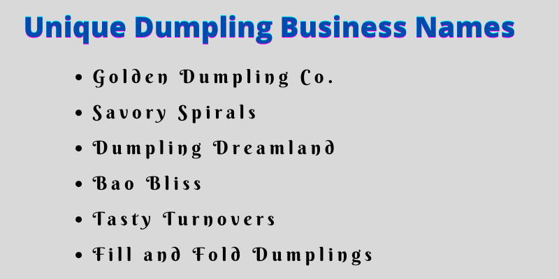 Dumpling Business Names
