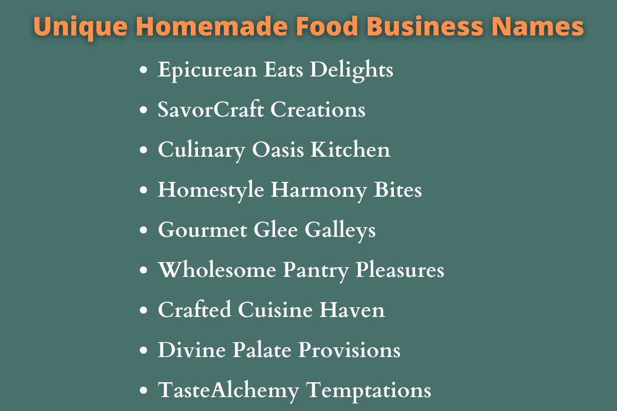 Homemade Food Business Names