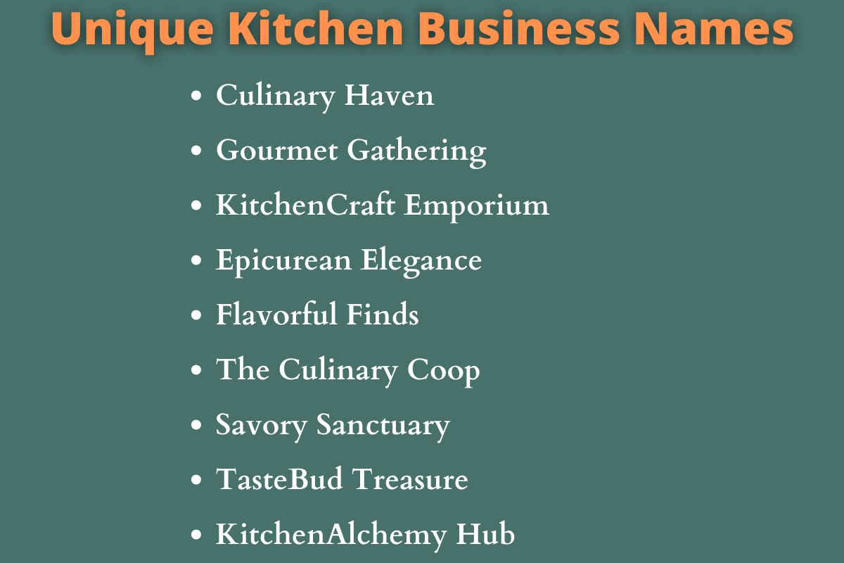 Kitchen Business Names