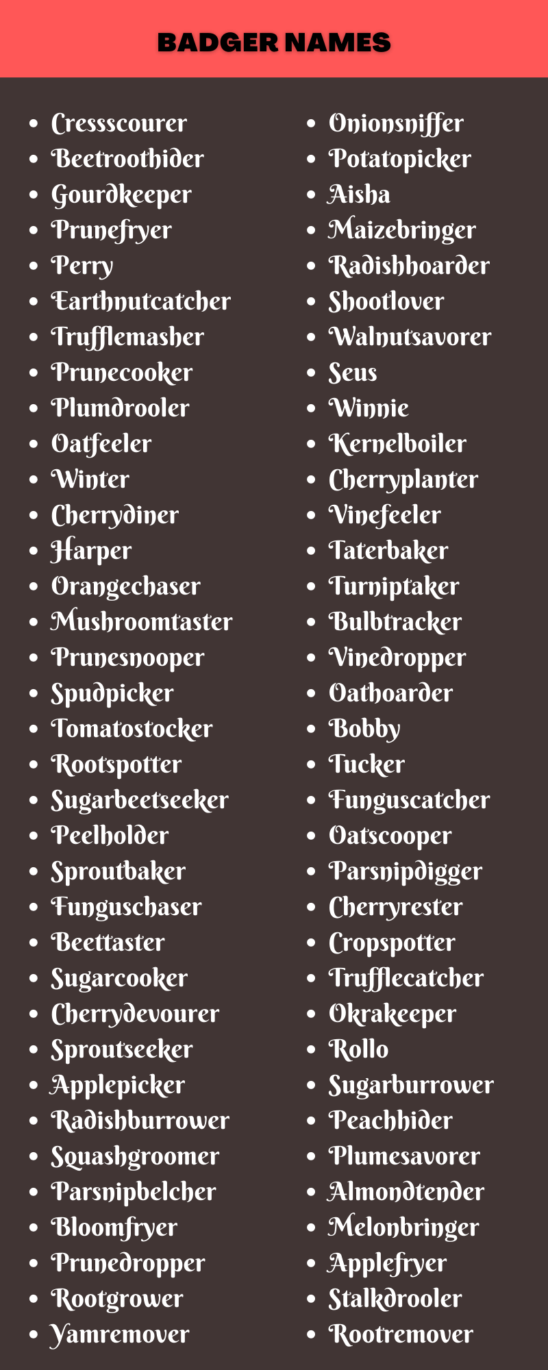 Badger Names