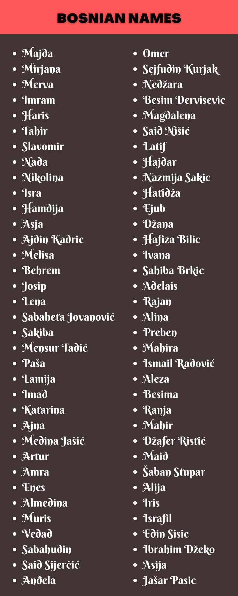 Bosnian Names