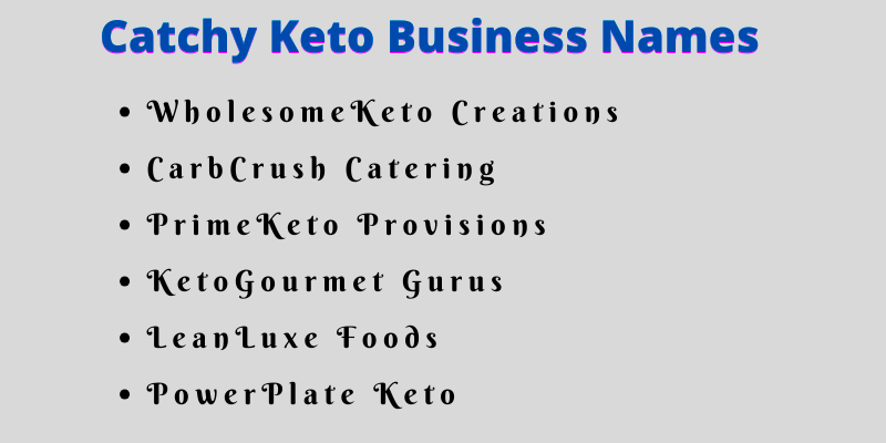 Keto Business Names