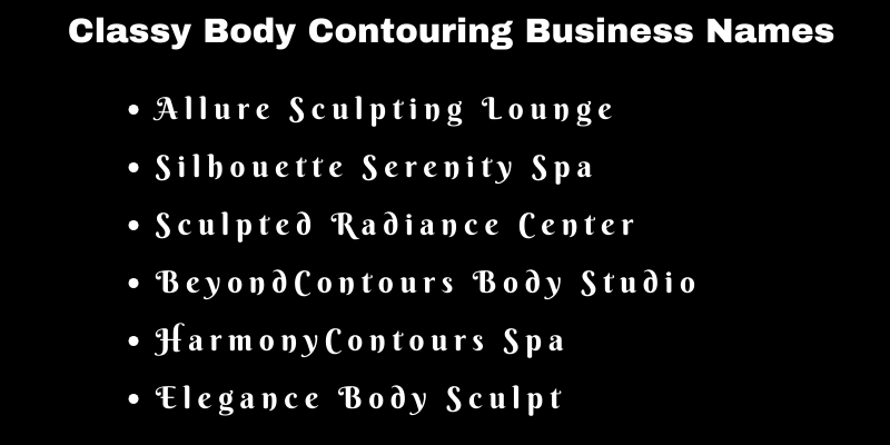 Body Contouring Business Names