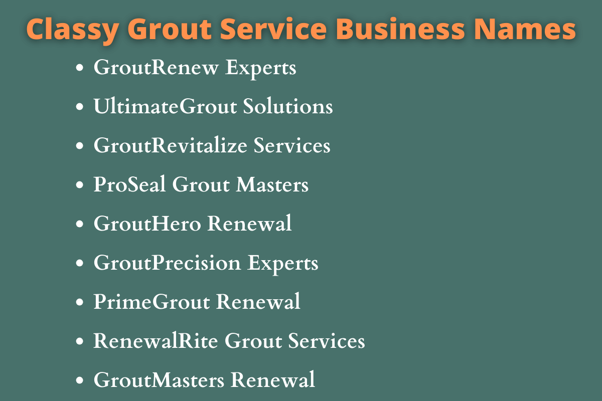 Grout Service Business Names
