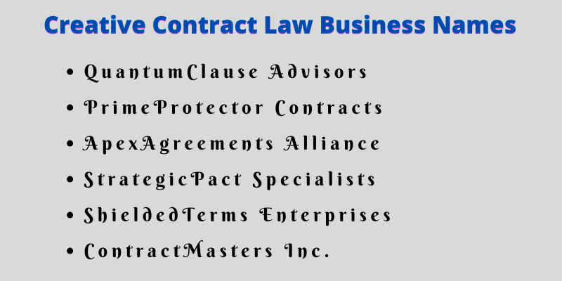 Contract Law Business Names