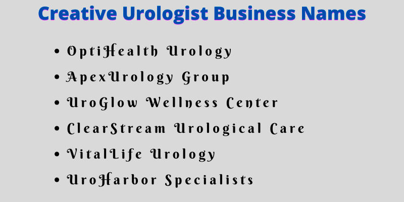 Urologist Business Names