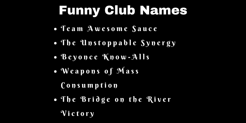 Funny Team Names