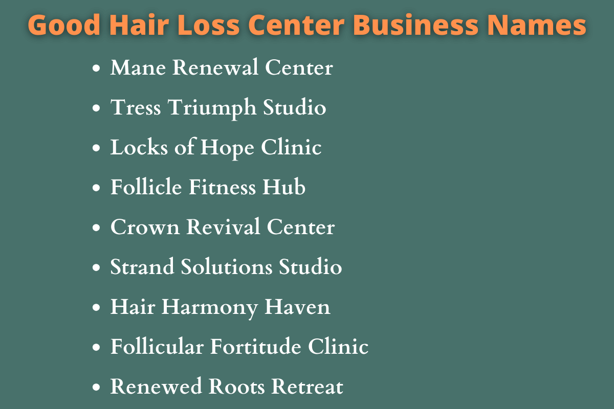 Hair Loss Center Business Names