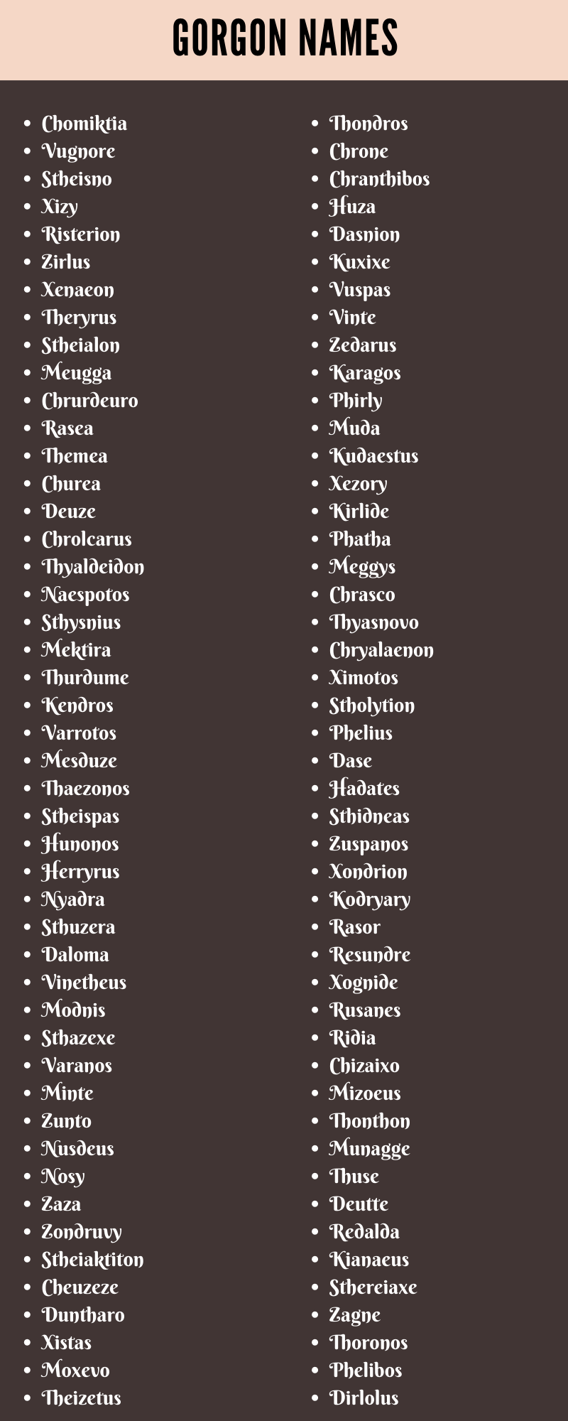 Gorgon Names