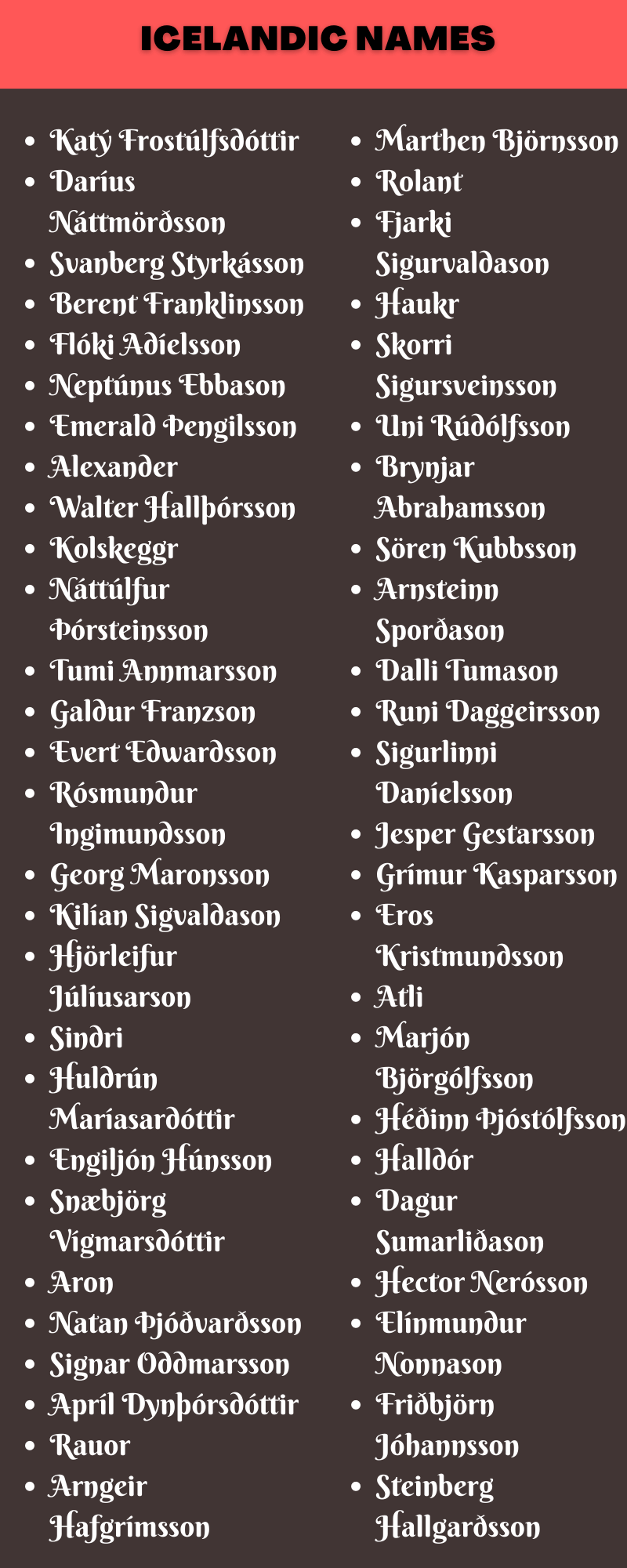 Icelandic Names