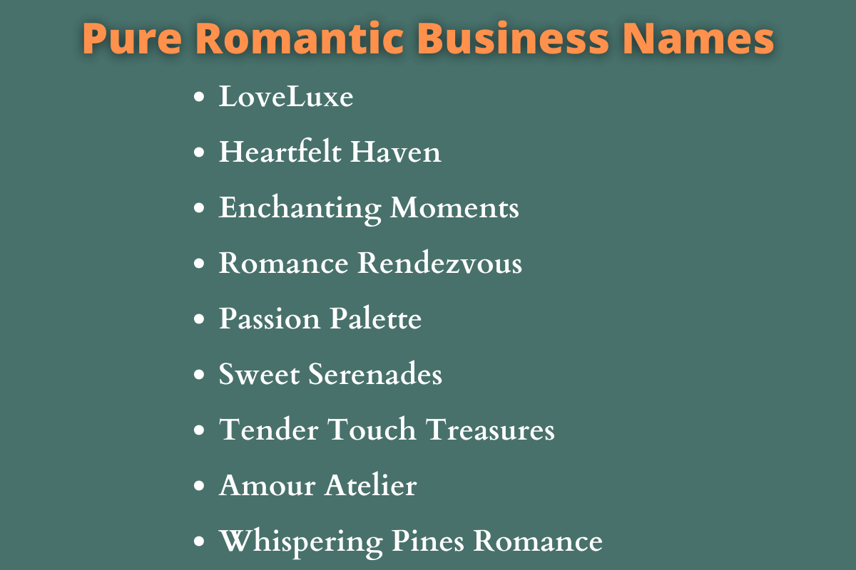 Romantic Business Names