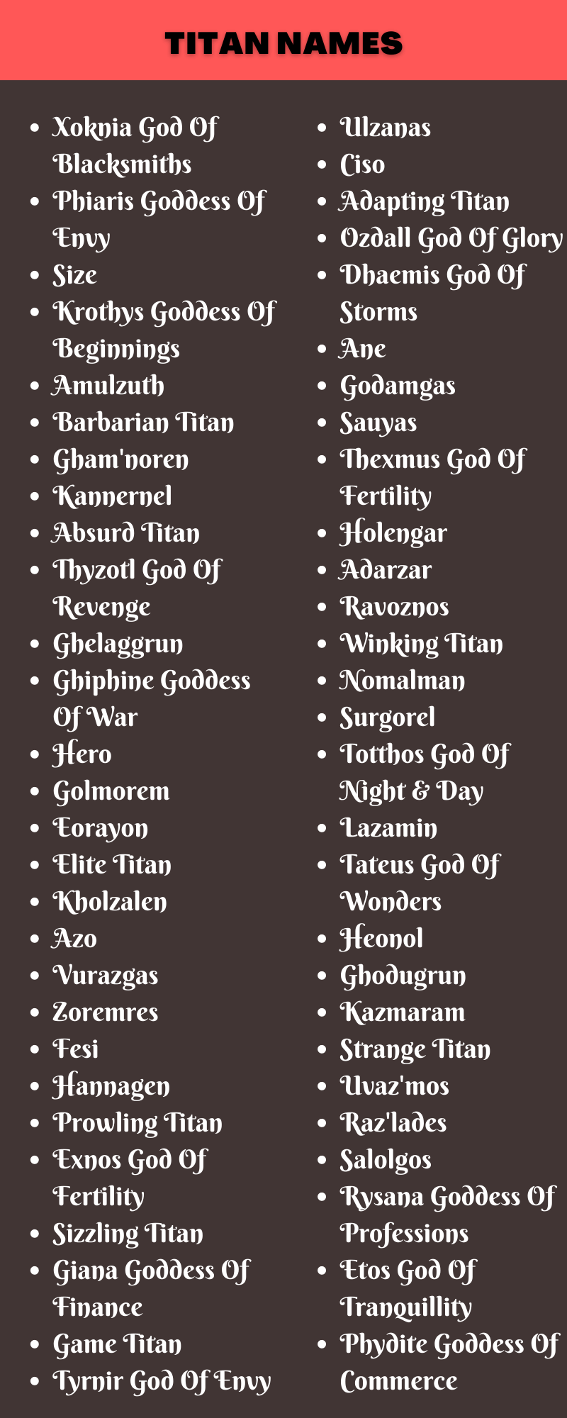 Titan Names