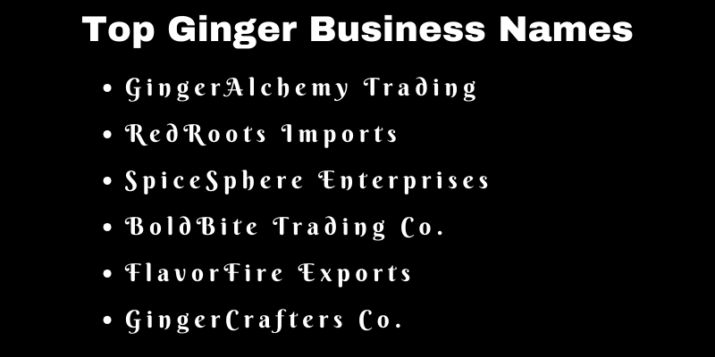 Ginger Business Names