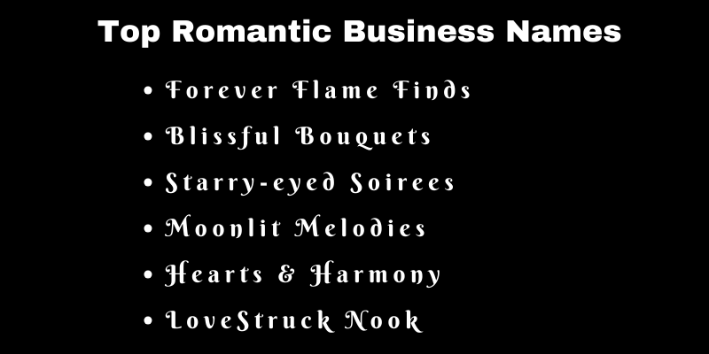 Romantic Business Names