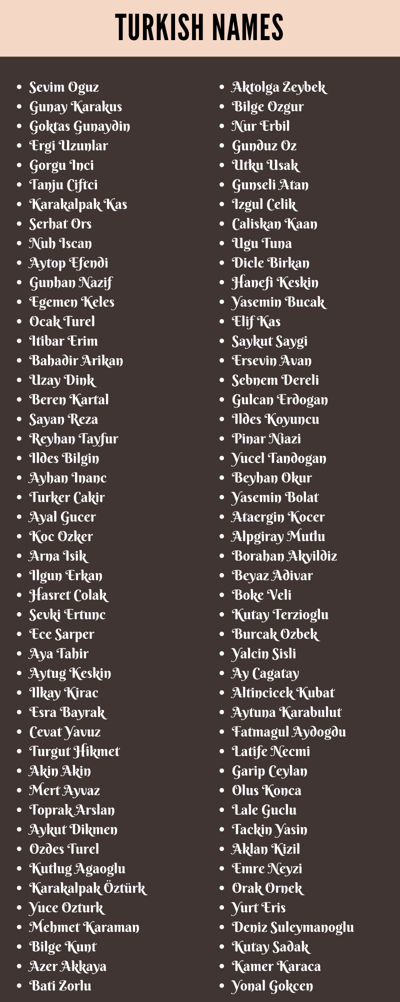 Turkish Names