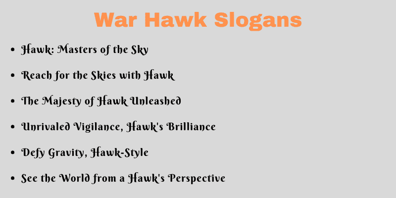 War Hawk Slogans
