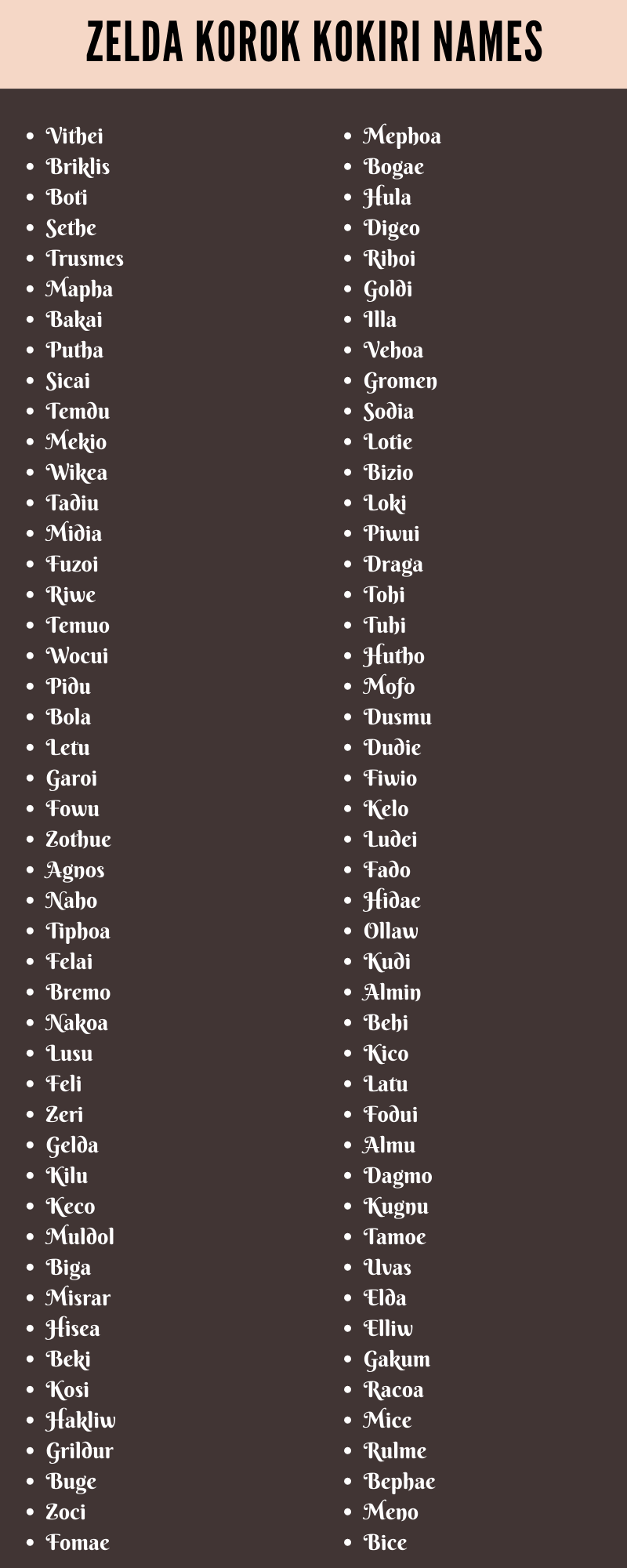 Zelda Korok Kokiri Names