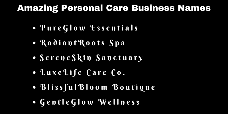 Personal Care Business Names